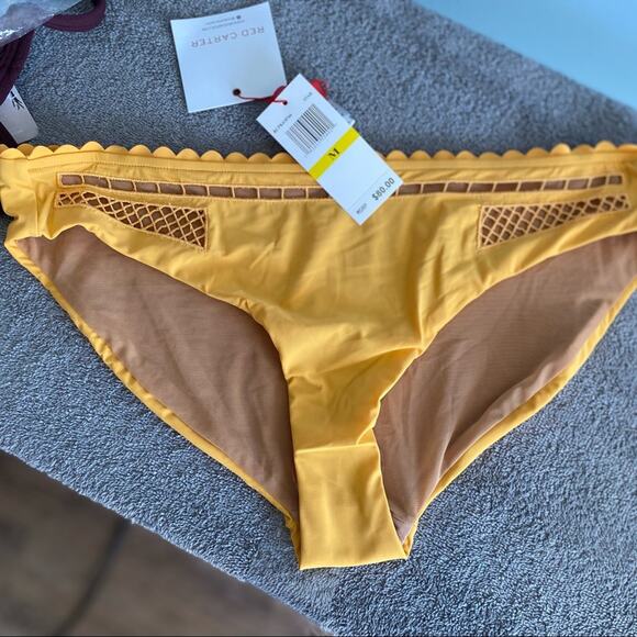 Red Carter scalloped trim Lola bikini bottom - Picture 8 of 9